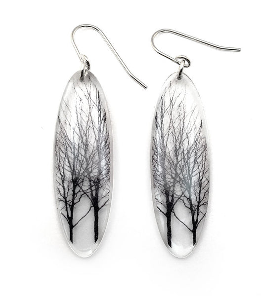 Tall Oval Tree Earrings
