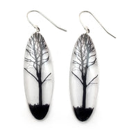 Tall Oval City Tree Earrings