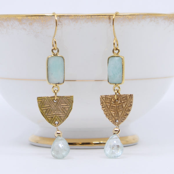 Isis earrings (amazonite and aquamarine)