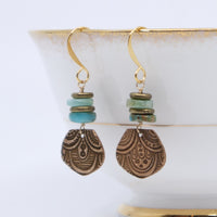 Ornate Drop earrings (Peruvian opal)