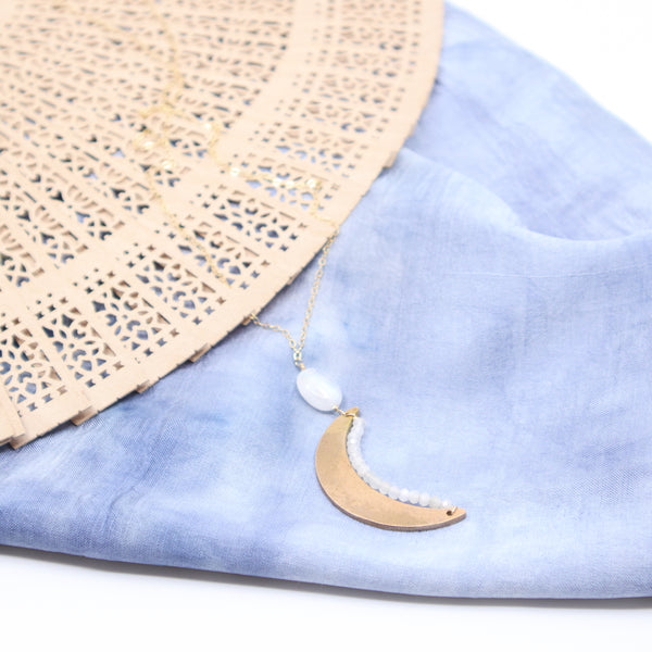 Large Moon necklace (moonstone)