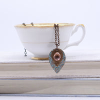 Bronze Dewdrop Necklace with Champagne Quartz