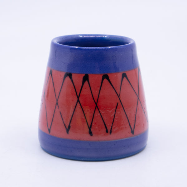 Mini Vase (red/blue/lines; Rainbow Collection)