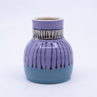 Small Vase (purple/blue/lines; Rainbow Collection)