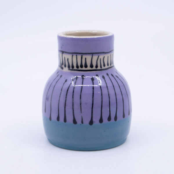 Small Vase (purple/blue/lines; Rainbow Collection)