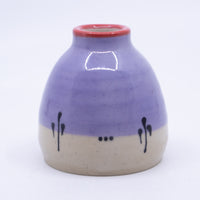 Small Vase (purple/red/white/lines; Rainbow Collection)