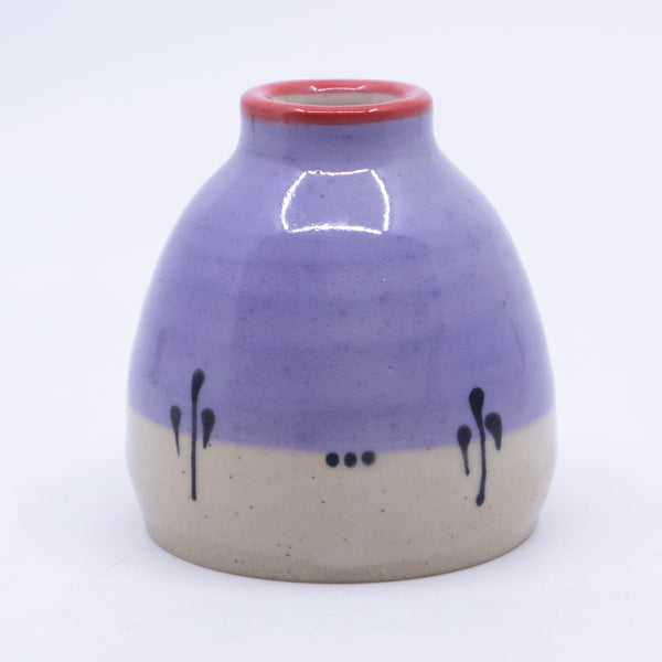 Small Vase (purple/red/white/lines; Rainbow Collection)