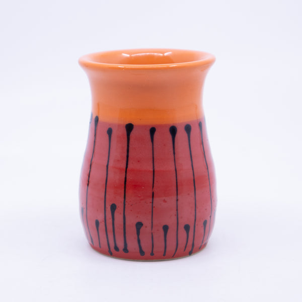 Small Vase (red/orange/lines; Rainbow Collection)
