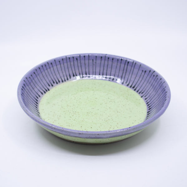 Shallow Dish – Large (lavender/green; Rainbow Collection)