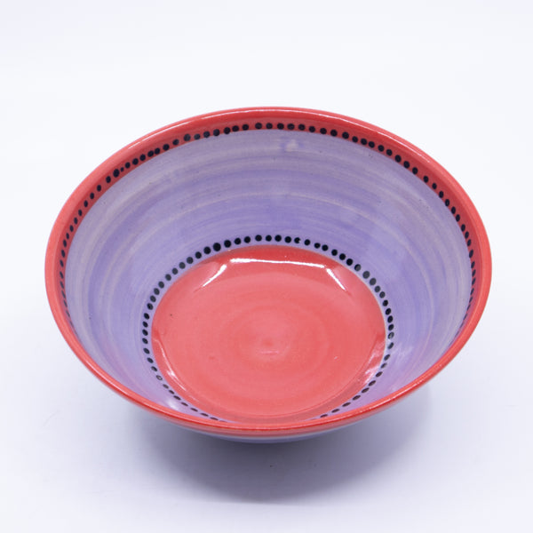 Small Wide Bowl – (purple/red/dots; Rainbow Collection)