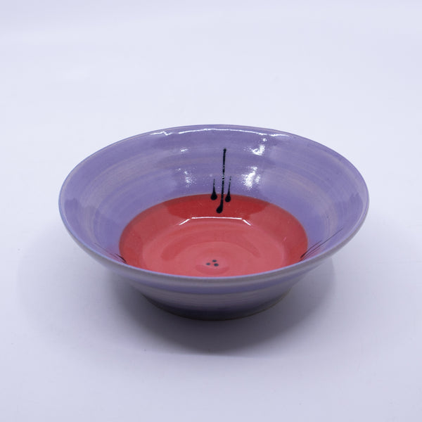 Wide Bowl – Small (purple/red/lines; Rainbow Collection)