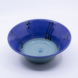 Wide Bowl – Small (blue/turquoise/lines; Rainbow Collection)