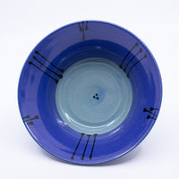 Wide Bowl – Small (blue/turquoise/lines; Rainbow Collection)