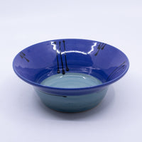 Wide Bowl – Small (blue/turquoise/lines; Rainbow Collection)