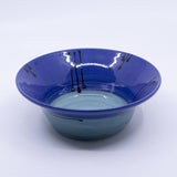 Wide Bowl – Small (blue/turquoise/lines; Rainbow Collection)