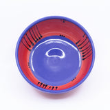 Round Bowl – Small (blue/red/lines; Rainbow Collection)