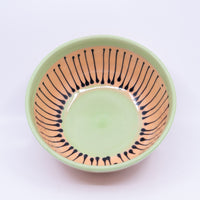 Round Bowl – Large (peach/green/lines; Rainbow Collection)