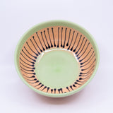 Round Bowl – Large (peach/green/lines; Rainbow Collection)
