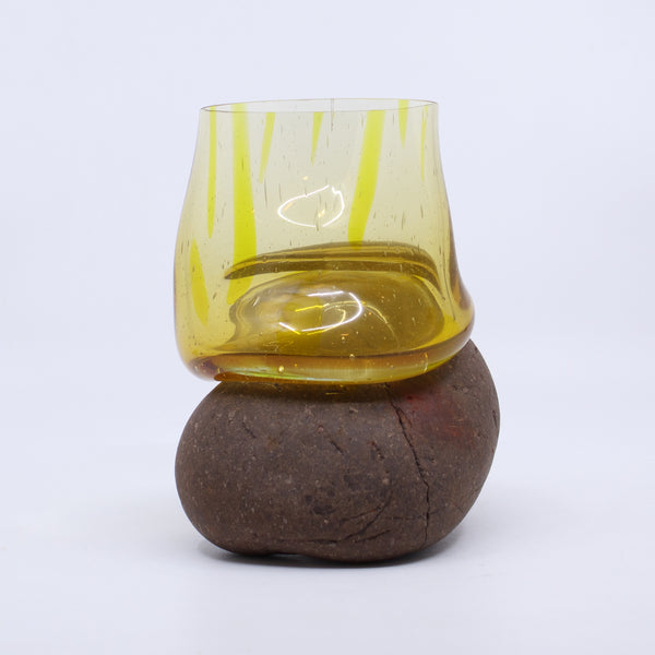 Rock Slumped Vessel - Yellow