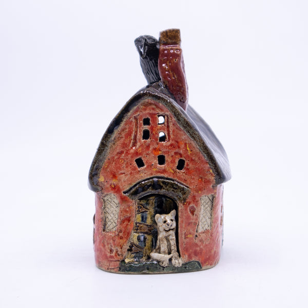 House – Round Cat House (red/black)