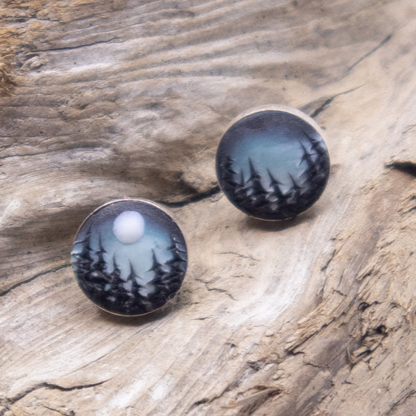 Blue Midnight Cedars Stud Earrings