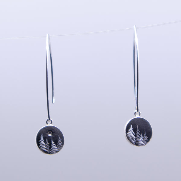 Midnight Cedars Pendant Earrings (w/Swarovski crystal)