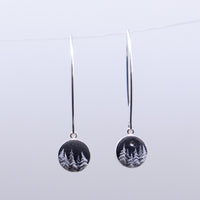 Midnight Cedars Pendant Earrings (w/Swarovski crystal)