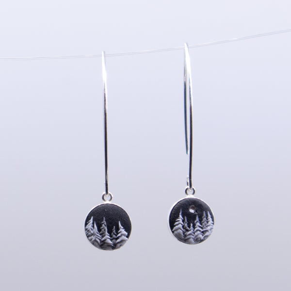 Midnight Cedars Pendant Earrings (w/Swarovski crystal)