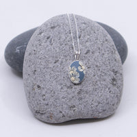 Blue Floral Pendant Necklace (small)