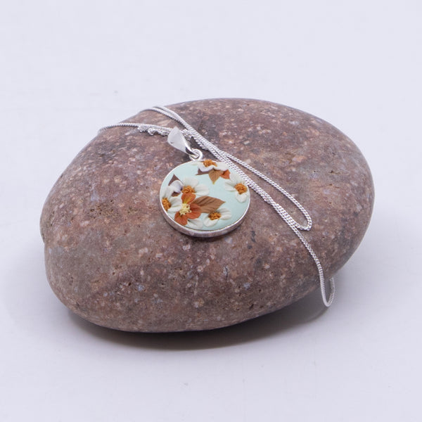 Seafoam Floral Pendant Necklace (medium)