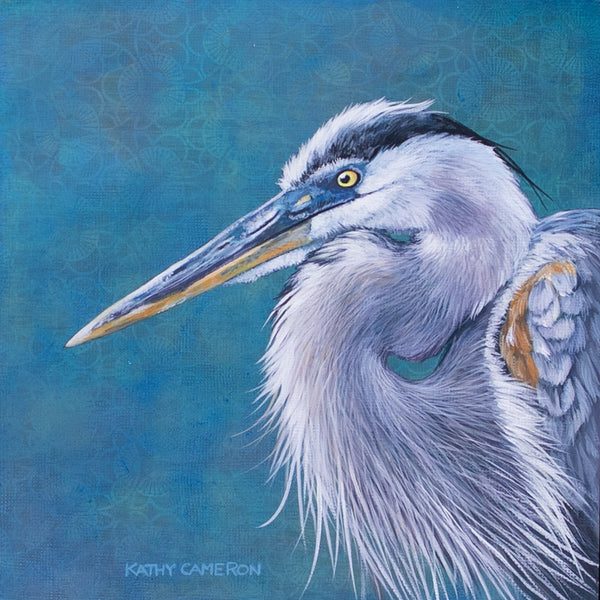 In the Quiet Blue – 6x6 acrylic on paper