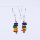 Rainbow-Dyed Conch Earrings