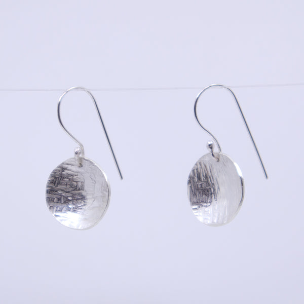 Earrings – Sterling Silver Hammered Discs