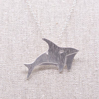 Sterling Silver Necklace with Orca Pendant