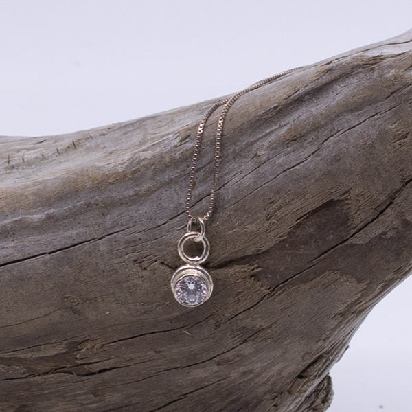 Sterling Silver Necklace with Moissonite Pendant