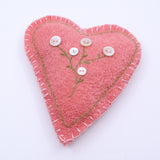 Felted Heart (strawberry pink)