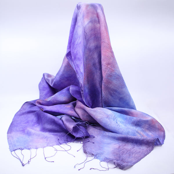 22 x 78 Handwoven Silk (purple blue)