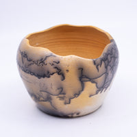 Raku Vase Patterned with Horsehair and Feathers