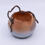 Raku Vase with Walking Stick Handle