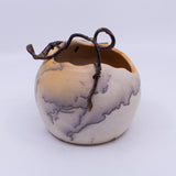 Raku Vase with Walking Stick Handle