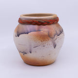 Raku Vase with Feather Embellishments
