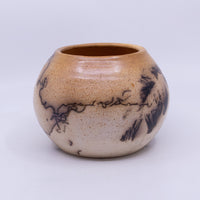 Raku Vase with Feather Patterning