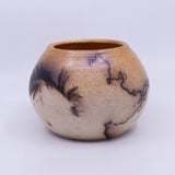 Raku Vase with Feather Patterning