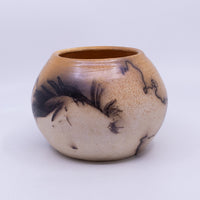 Raku Vase with Feather Patterning