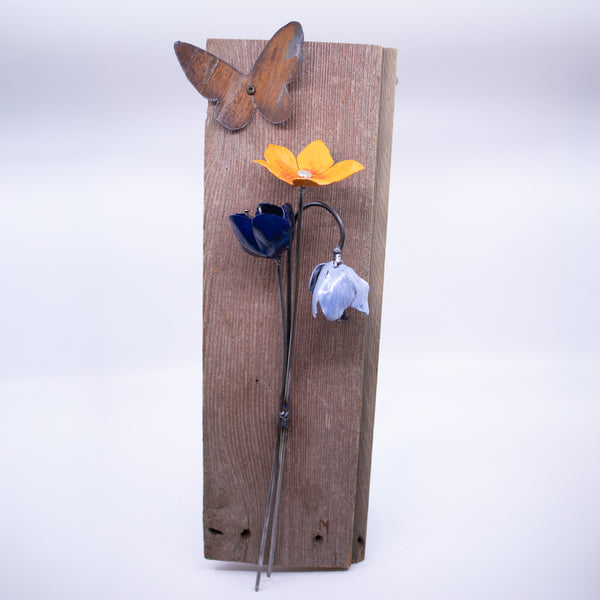 Painted Flowers on Barnwood