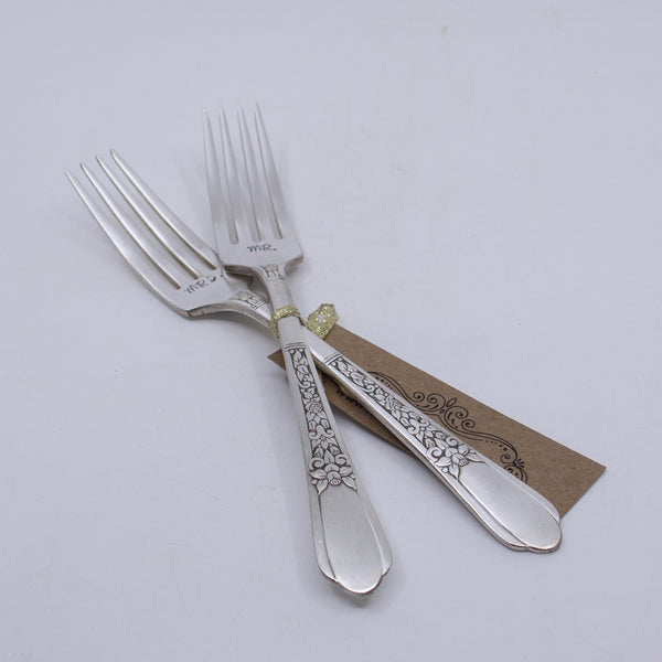 Silver Fork Set - "Mr. & Mrs."