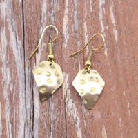 Brass diamond polka dot mini earrings