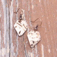 Copper diamond mini earrings