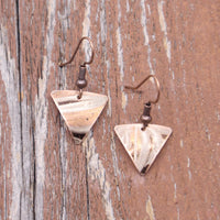 Copper triangle mini earrings