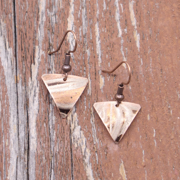 Copper triangle mini earrings